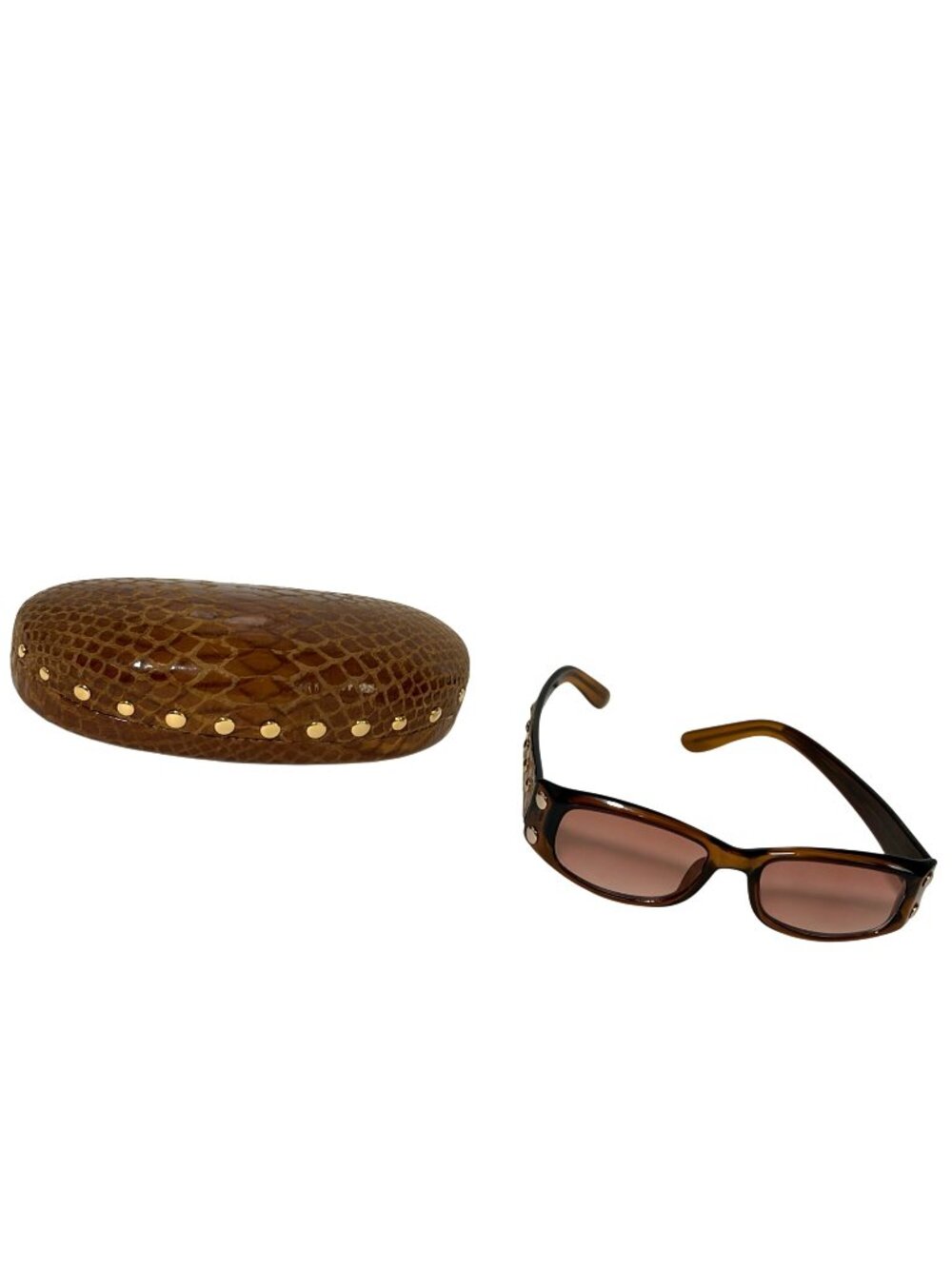 Vintage Suzanne Somers Brown Womens One Size Sunglasses with Matching Case Brown